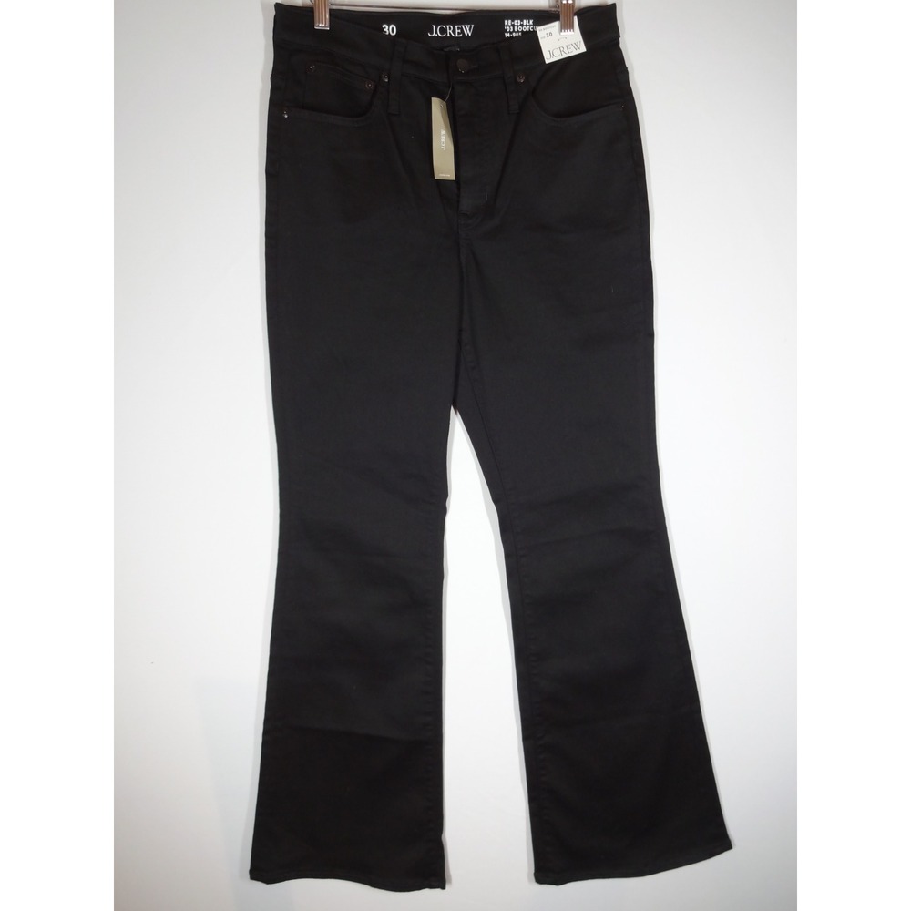 J.Crew Bootcut Jeans Women 30 Black Mid Rise Stretch Denim Dark Academia 3489